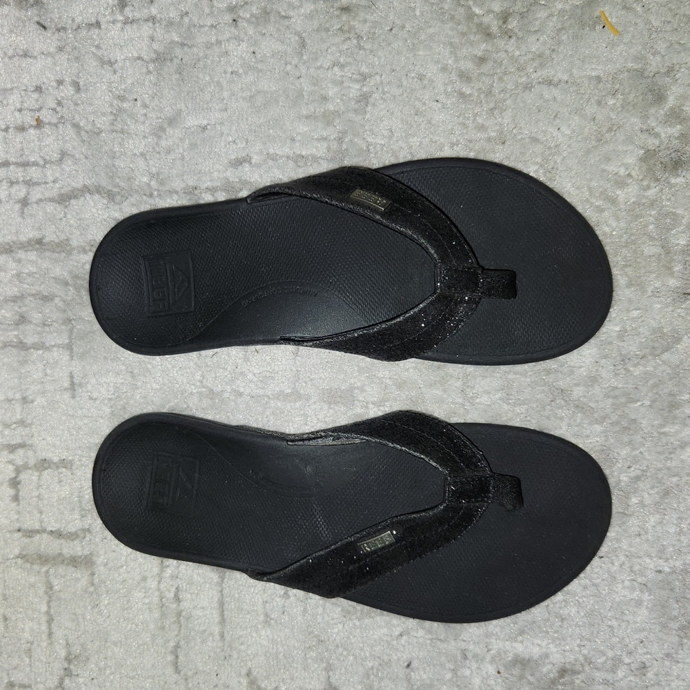 Black reef sandals with sparkly black straps - Picture 2 of 2